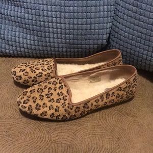 Studded Leopard Print Ugg Loafers